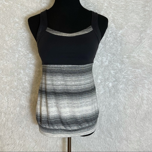 Athleta Black White Side Crunch and Punch Tank Top - Picture 1 of 9